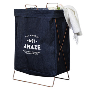 Cesto para <span class=keywords><strong>Ropa</strong></span> Sucia <span class=keywords><strong>de</strong></span> 15'' <span class=keywords><strong>de</strong></span> Alto, <span class=keywords><strong>de</strong></span> Tela y Alambre, con Asas, para Dormitorio, Residencia Universitaria o Lavandería, Gran Capacidad, Buen Precio - Product Image 3