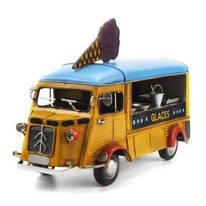 Retro Eiscreme-Modellbus <span class=keywords><strong>Vintage</strong></span> Antik Maßstab 1:12 für Heimdekoration Eisenmetall-Handwerk Handgefertigte Kunst und Handwerk - Product Image 1