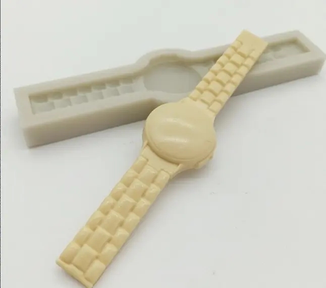 Klok horloge Siliconen Mal Gebruikt Voor Cake Rand Decoratie Bakken Tools 3D Fondant Mold Sugarcraft