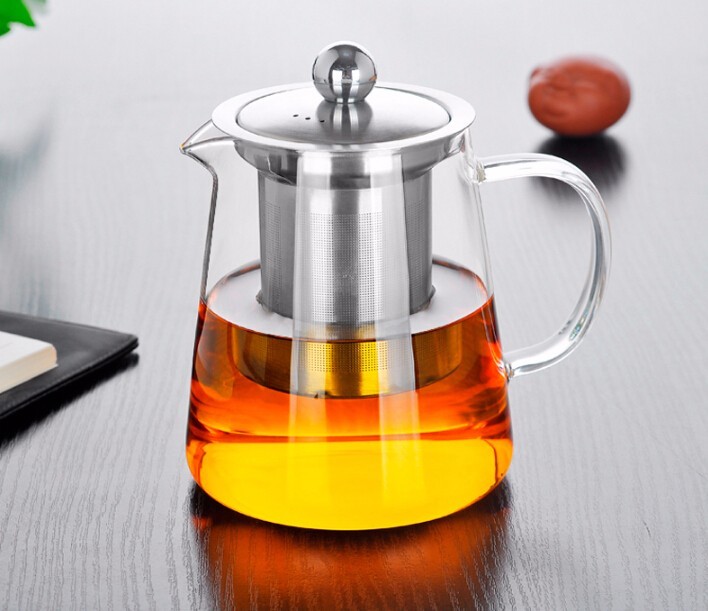 transparent coffee pot heat resistant glass teapot with infuser