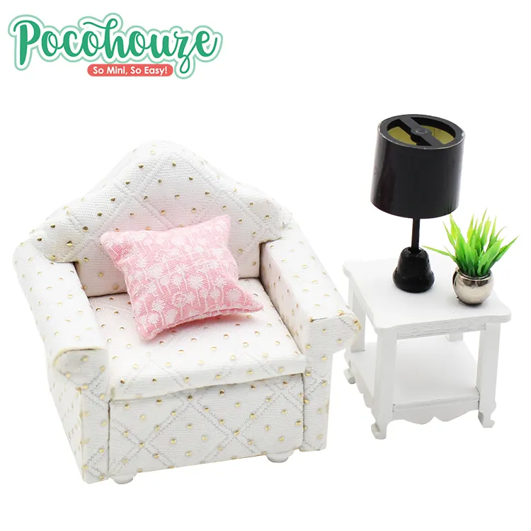 Populer mainan rumah boneka miniatur rumah boneka furnitur sofa set aksesoris diy grosir