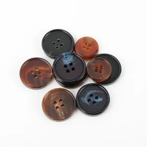 Custom Size 4 Hole Brand 16L 18L 20L 22L 24L Color Horn Button For Garment Coat