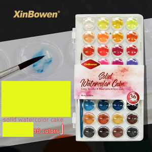 Ensemble de peinture <span class=keywords><strong>aquarelle</strong></span> solide lavable Xinbowen, professionnel, non toxique, boîte transparente, 36 couleurs - Product Image 2