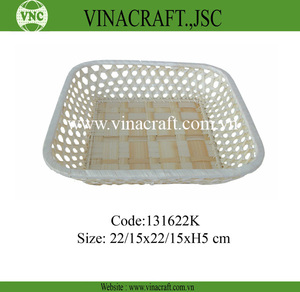 Panier de rangement ovale en bambou de couleur naturelle pour cuisine ménage stockage des aliments plateau quotidien emballé en boîte - Product Image 6