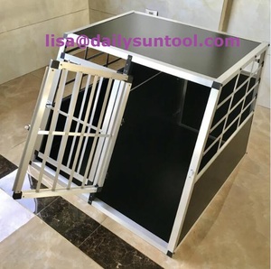 Lớn nhôm con chó Thùng mạnh mẽ đôi tàu sân bay với phân vùng tường xách tay động vật cũi cho xe giao thông vận tải - Product Image 5