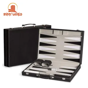 Bộ Trò Chơi Backgammon Bằng Da Kiểu Cổ Điển 17 Inch Đặt Làm Bằng Tay Cờ Tào Cáo Bằng Da