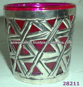 Vidrio decorativo con acabado plateado de primera calidad y votivo para decoración del hogar - Product Image 2