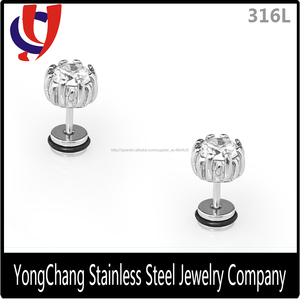 Surtidor de China nuevo estilo acero inoxidable 316l seúl piedra aretes de circonio para las muchachas - Product Image 5