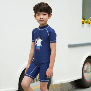 sunmate中国制造商儿童泳衣海盗印刷一件短袖泳衣的男孩