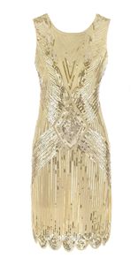 Ecowalson ชุดเดรสผู้หญิงสไตล์1920s, ชุดเดรสสไตล์ Gatsby ประดับเลื่อมสไตล์หอยเชลล์ - Product Image 4