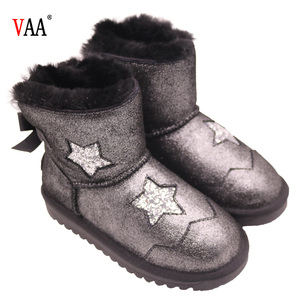 Üst kalite düşük fiyat su geçirmez koyun peluş bayanlar ayakkabı deri kadın kar botları diz üzerinde - Product Image 6