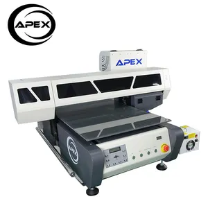 Apex A3 size UV printer 6090 flatbed printer for Pen/Wood/Glass/Metal/ uv printing machine