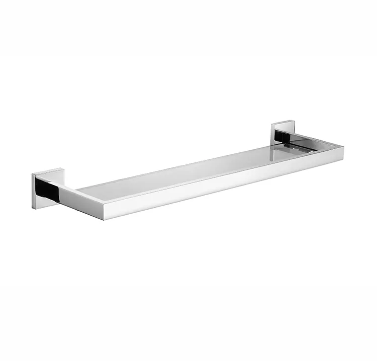 SUS304 Bathroom Accessories Chrome Commodity Shelf Glass bathroom shower shelf