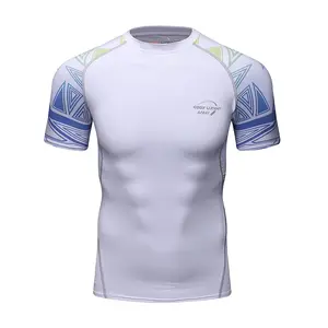 Camiseta de Surf para hombre, camisa de compresión para entrenamiento al aire libre, MMA, fabricante de sarpullido, venta al por mayor