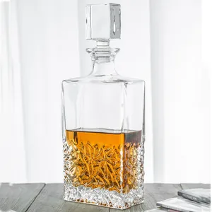 Gran oferta de decantador de whisky personalizado de cristal transparente sin plomo