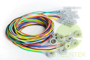 Kabel Elektroda <span class=keywords><strong>Snap</strong></span> Button EKG Betina Greentek Warna-warni Merah/Putih/Abu-abu/Hitam/Kuning/Hijau 4.0mm - Product Image 3
