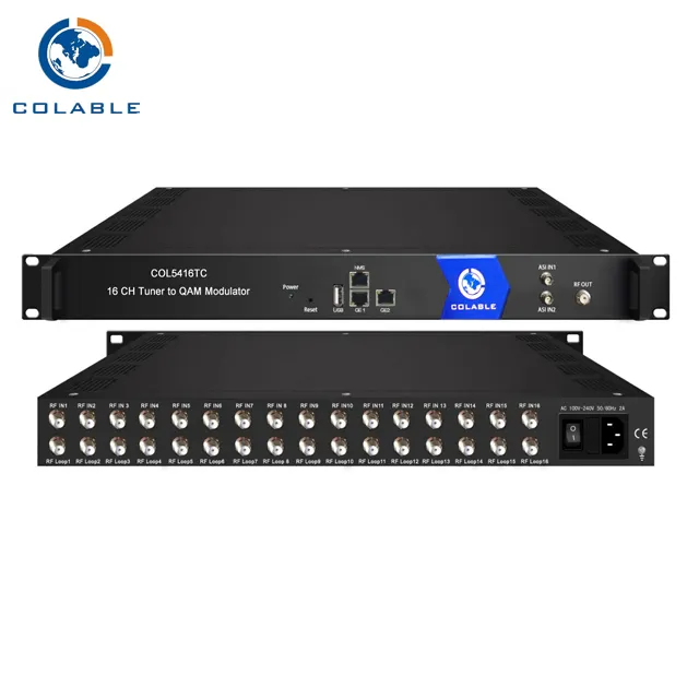 Modulatore catv ad alte prestazioni da 16 DVB-S2 a QAM modulatore scrambling cas per sistema tv via cavo digitale COL5416TC