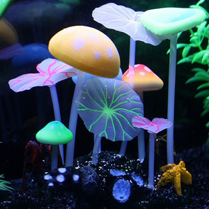 Lotusbloem Blad Aquarium Glow In Dark Kunstmatige Siliconen Plastic Planten Aquarium Aquarium Ornament Decoratie - Product Image 4