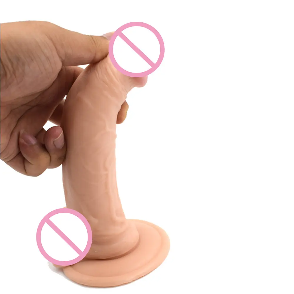 Juguete sexual de silicona para adultos, productos grandes artificiales, realistas, pene enorme de 20cm, consolador para hombre y mujer, Vagina