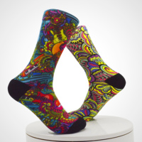 Chaussettes en coton imprimées en 3D à 360 degrés, chaussettes personnalisées avec votre motif