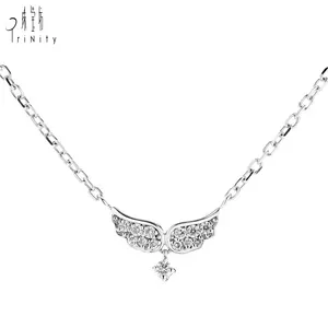 Wholesale New Arrival Jewelry Vintage Girl 18K Gold Magnificent Angel Wing Necklaces For Girls