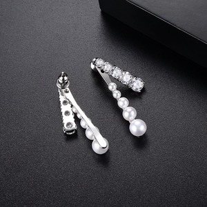 LUOTEEMI-pendientes pequeños redondos de circonia cúbica y perlas de plástico para mujer, aretes de tuerca con estilo neogótico para mujer, combinación de joyas de anillos, 2 uds. - Product Image 6