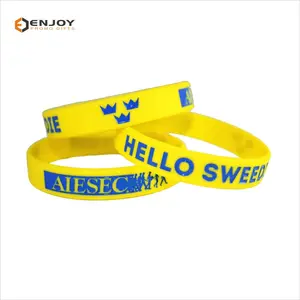 Bespoke Top Quality Adult Color Filled Silicone Wristband /Rubber Ring