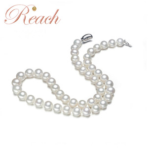 R. Gemma. Commercio all'ingrosso classico vicino rotondo 6-7mm perla d'acqua dolce vera collana <span class=keywords><strong>di</strong></span> <span class=keywords><strong>perle</strong></span> prezzo per le signore - Product Image 5