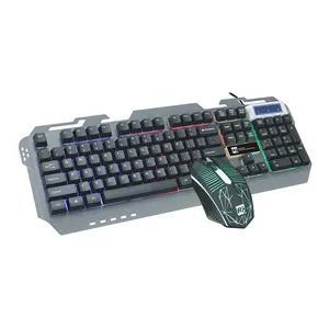 R8 Grosir Kustom USB Kabel LED Bercahaya Gaming Keyboard dan Mouse Combo