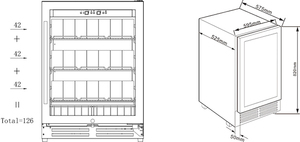 New Đồ Uống Cooler 126 lon SRW-54S đầy đủ cửa kính nút cảm ứng - Product Image 3