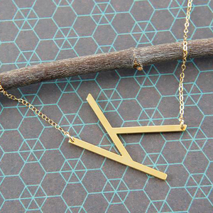 Colgante de plata de ley 2021 con letra inicial de oro de 14K para mujer, collares, 925 - Product Image 3