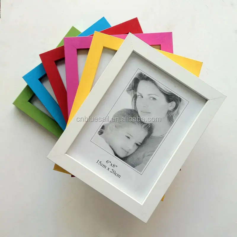 6x8 "kare fotoğraf çerçevesi, 15x20 cm kutusu resim çerçeveleri, 6 renkli resim frames_MDF sarma renkli kağıt