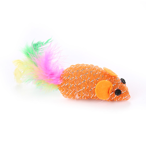 Toptan güzel tasarım fare şekilli pet kedi oyuncak tüy ile - Product Image 5