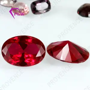 Faceted Oval Synthetic Corundum Myanmar Ruby For Imitation Jewelry