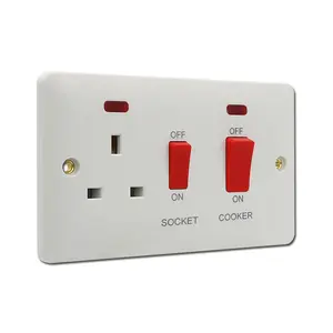 45A cooker unit switch with neon and 13A socket wall switch socket