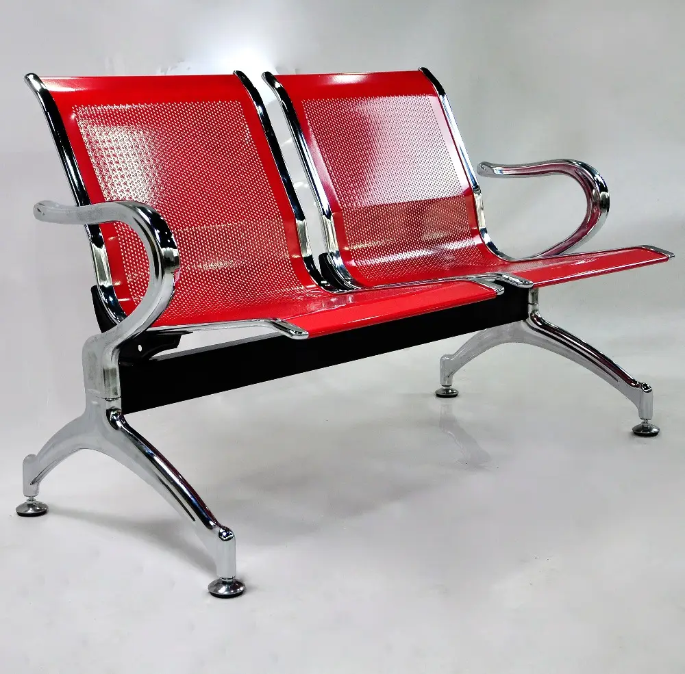 2 plazas de acero inoxidable barato banda silla 3-seater aeropuerto Hospital Banco Silla de espera