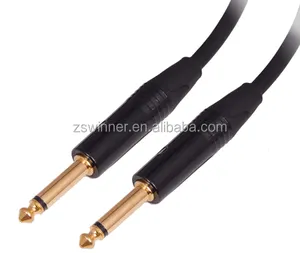 Cable de guitarra para instrumento de enchufar, fabricante al por mayor, 6,35mm, consola estéreo 6,35, Audio 1/4 "a 1/4", Cable de instrumento de guitarra Mono