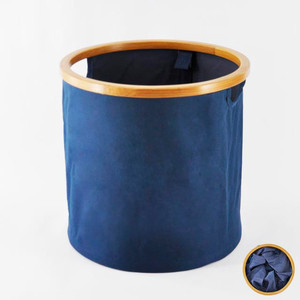 ตะกร้าผ้าโอไรเซชันสีน้ำตาลเรียบง่ายขอบไม้ไผ่ - Product Image 3