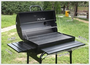 Parrilla de Carbón Moderna con Estructura de Hierro, para Exteriores, con Estante Lateral, Resistente y Portátil, para Patio, Jardín y Fiestas - Product Image 4