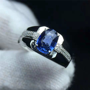 Di Vendita caldo Fornitore Dorato Grande 18 k Oro Blu Zaffiro Anello Per Gli Uomini - Product Image 6