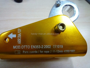 อุปกรณ์ป้องกันอุบัติเหตุทางอุตสาหกรรม ตัวจับเชือกนิรภัยแบบมีห่วงตา อลูมิเนียมเคลือบสังกะสี ขนาด 12 มม. สีเหลืองและสีเงิน ยี่ห้อ HM น้ำหนัก 290 กรัม - Product Image 3