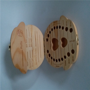 Boîte à <span class=keywords><strong>dents</strong></span> <span class=keywords><strong>de</strong></span> bébé écologique en bois massif gravé avec logo couleur <span class=keywords><strong>personnalisé</strong></span> et forme sur mesure pour organiser les <span class=keywords><strong>dents</strong></span> - Product Image 2