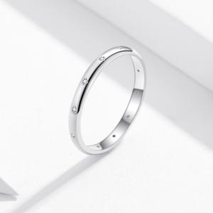 Anello in <span class=keywords><strong>argento</strong></span> Sterling 925 da donna semplice anello di moda placcato in platino stile classico per Anniversary-SCR546 regalo - Product Image 2