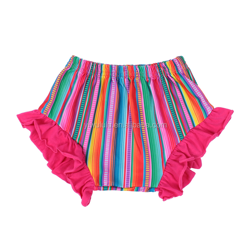 Лидер продаж, шапка с узлом для малышей, модные шорты с оборками для малышей, шорты для девочек с принтом Serape, 2019