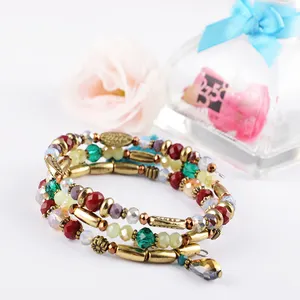 China charming simple bracelet with popular crystal glass beads for women jewelry in bulk