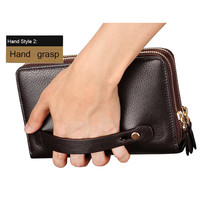Dompet Kulit Weiyi, Tempat Paspor, Tempat Ponsel, Dompet Uang, Dompet Kulit Pria
