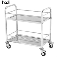 Chariot de service mobile à 3 niveaux en acier inoxydable pour la restauration aérienne, chariot pliable pour la cuisine, vente chaude