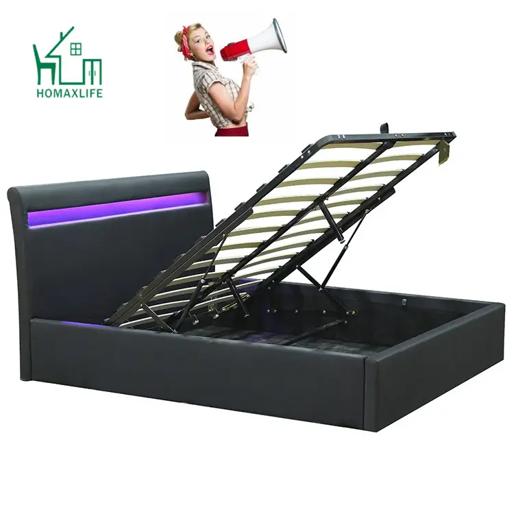 Gratis Monster Queen Size Platform Bed Met Opslag Koning Twin Eronder