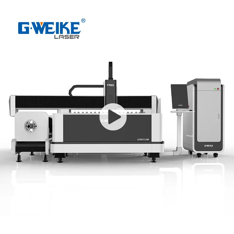 GWEIKE 3015 foglio di laser in fibra cnc metallo taglio di prezzo della macchina foglio di tubo 3m * 1.5m piatto rotante tubo macchina di taglio laser