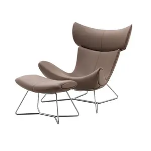 İtalya Modern ev mobilyası tasarım çelik taban konfor moda ayak dayayacaklı sandalye